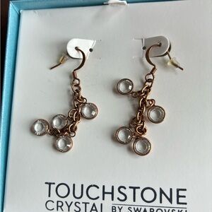 Touchstone Crystal Rose Gold Dangle Earrings